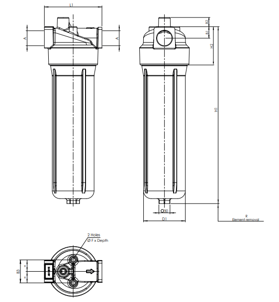 F050DMD0014G10B3B60000S0 Inline medium pressure filter