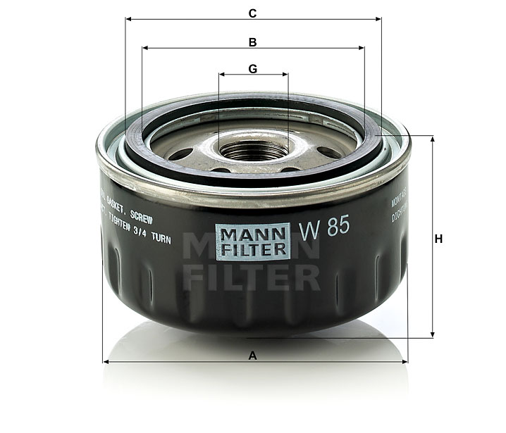 W 85 oil filter