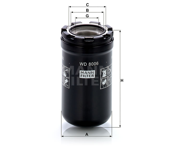 WD 8006 hydraulic filter spin-on