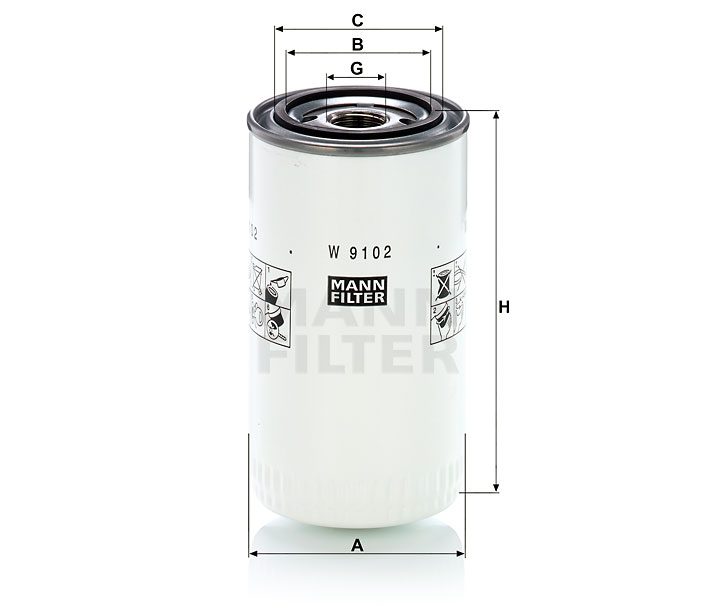 W 9102 oil filter spin-on