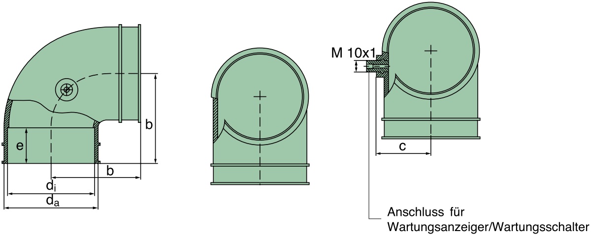 39 930 25 979 Krümmer 90, ID=180mm x 170mm (TPE)