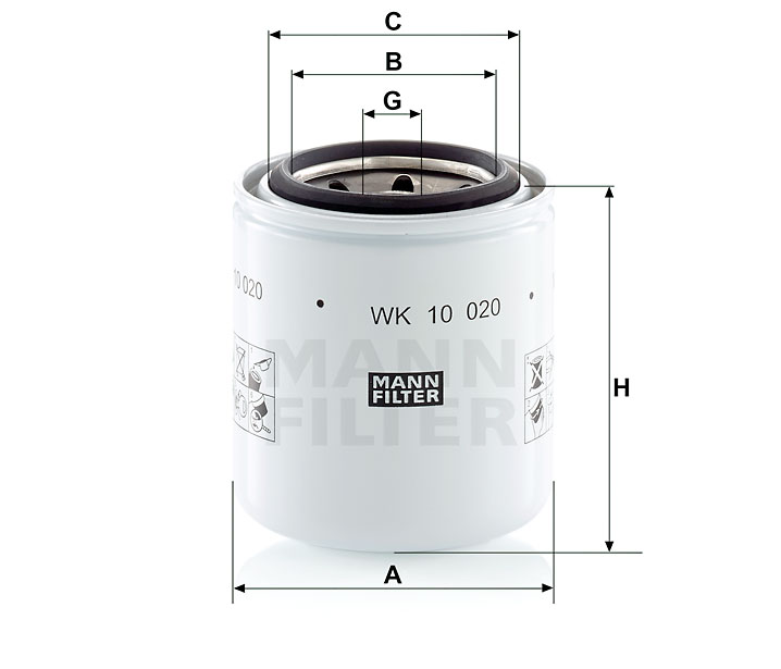 WK 10 020 fuel filter spin-on