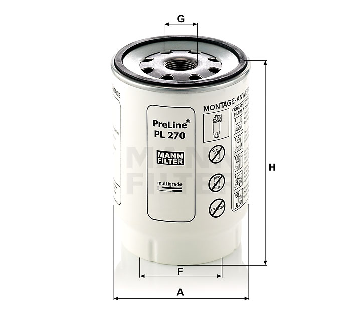 PL 270 x Kraftstofffilter SpinOn (Vorfilter)