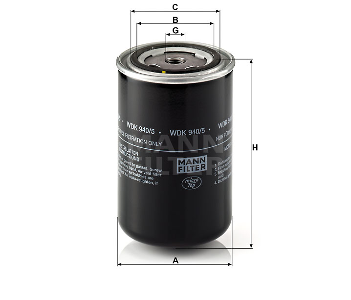 WDK 940/5 fuel filter