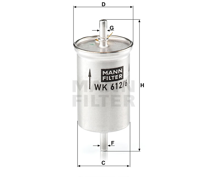 WK 612/6 Kraftstoff-Leitungsfilter (Inline)